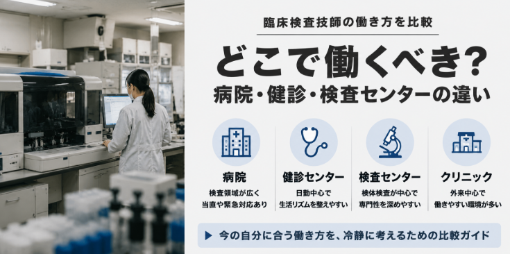 臨床検査技師の勤務場所選択画像