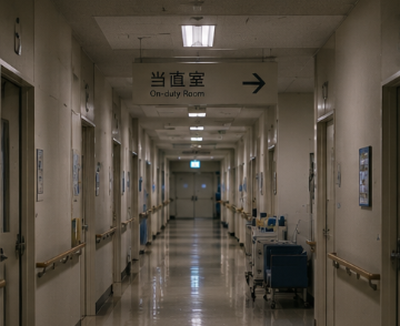 深夜帯の病院通路